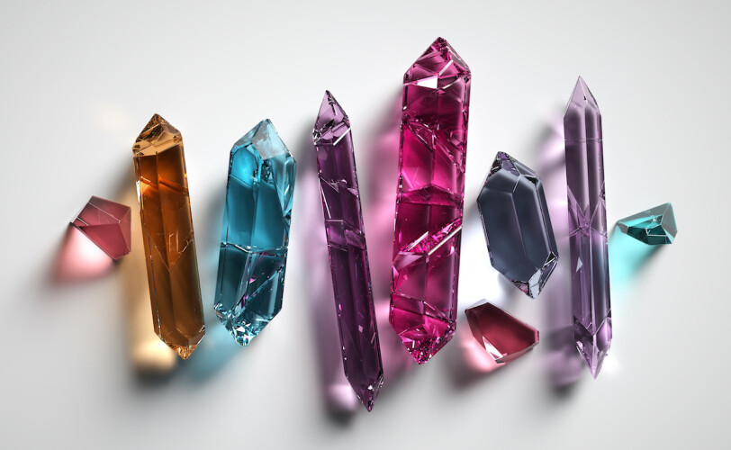 Colourful collection of crystals